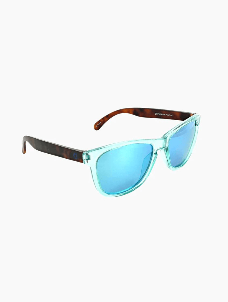 Fairplay Sunglasses in Crystal Tortoise/Smoke Lens/Blue Mirror