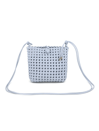 Braided Crossbody Bag in Light Blue