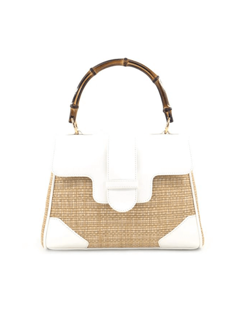 Kos Bamboo Handle Bag in White