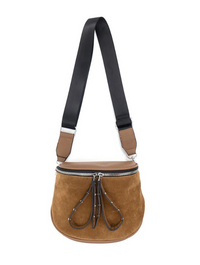 Faux Leather/Suede Split Fanny Pack Khaki Color