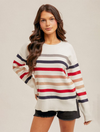 Crew Neck Split Stripe Sweater (Final Sale)