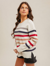Crew Neck Split Stripe Sweater (Final Sale)