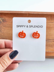 Jack O' Lantern Pumpkin Studs
