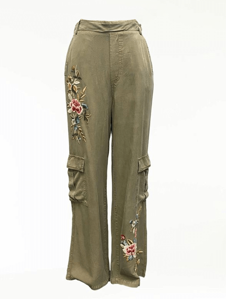 Tencel Twill Embroidered Cargo Pant