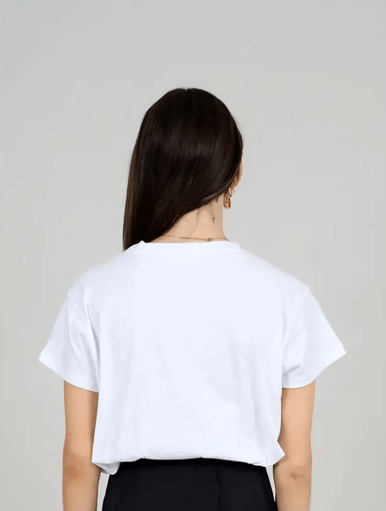 Tayla Short Sleeve Crew Neck Tee in White