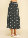 Bow Print Midi Skirt