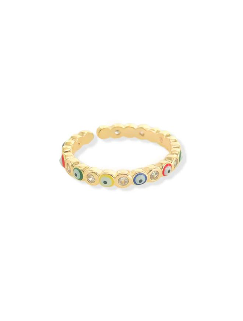 Enamel CZ Eye Ring