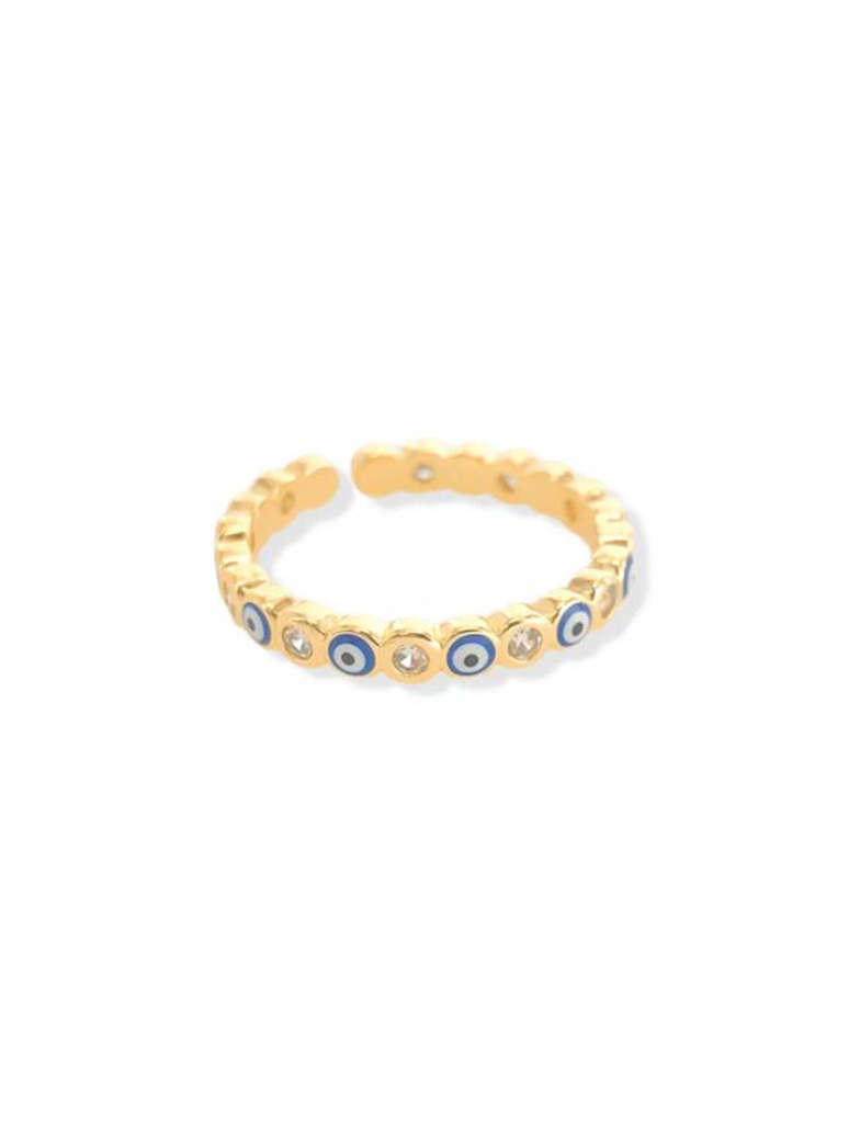Enamel CZ Eye Ring