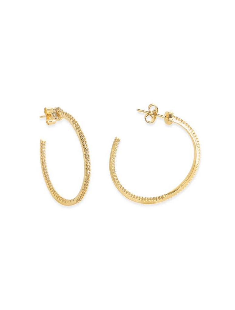 Medium CZ Hoops in Gold