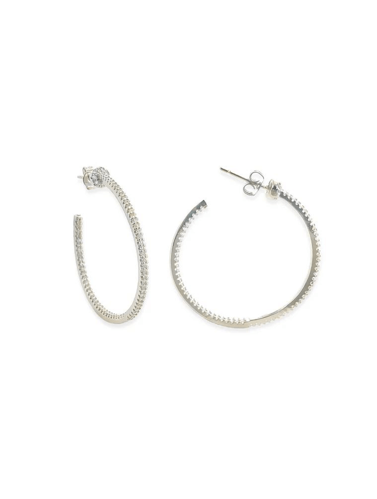 Medium CZ Hoops in Silver