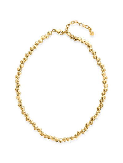 Flat Beaded Necklace in Gold