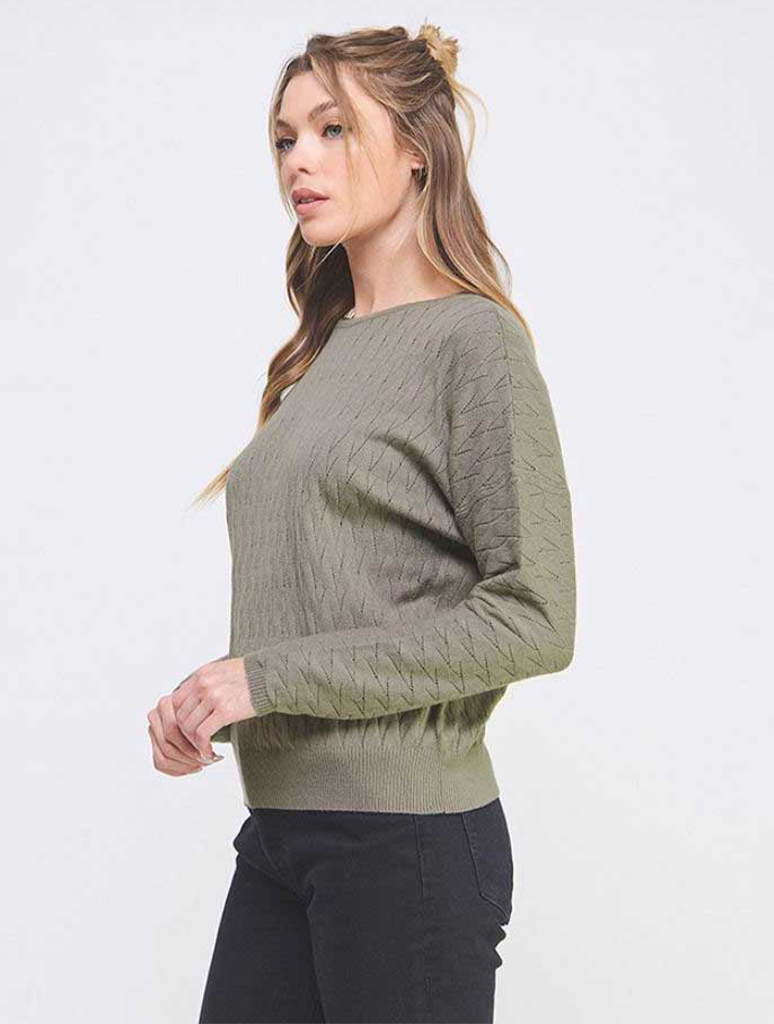 Long Sleeve Fine Gauge Dolman Side view