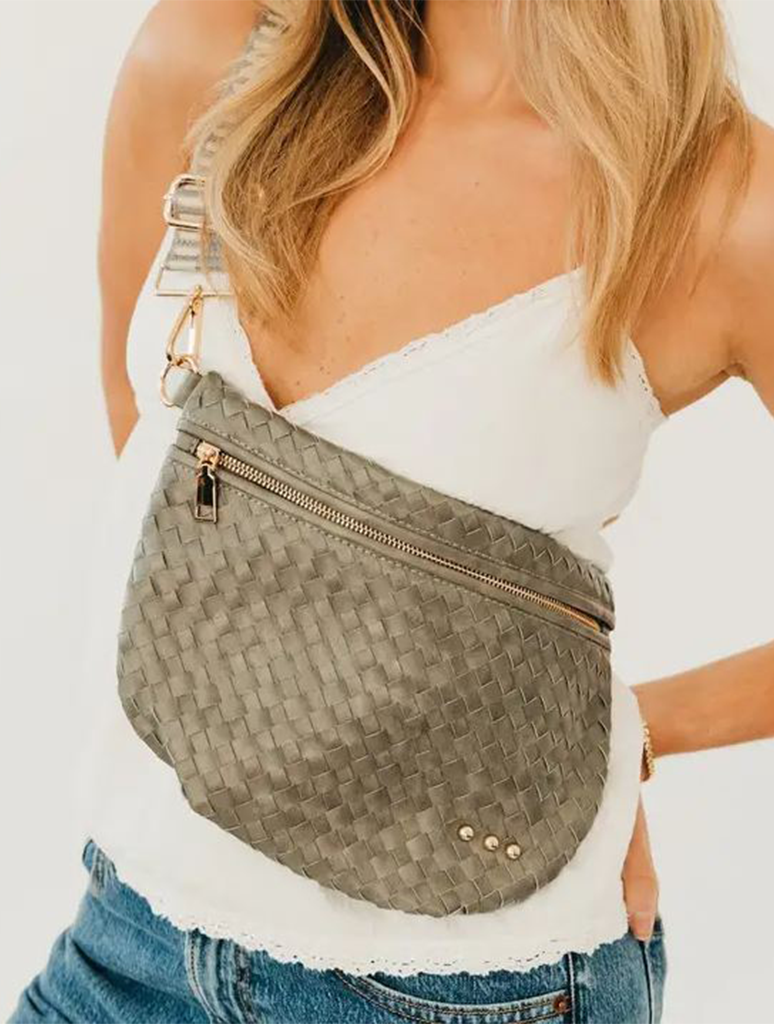 Westlyn Woven Bum Bag with Studded Detail