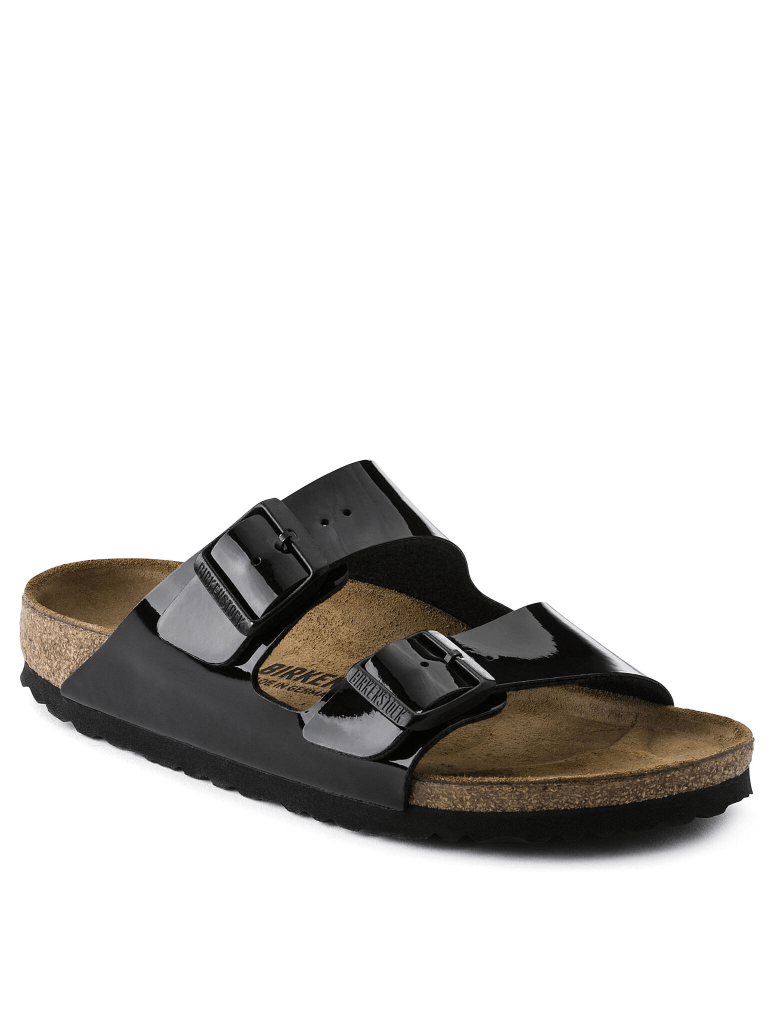 Birkenstock Arizona Sandal in Black Patent Birko-Flor