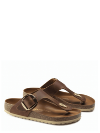 Front view of Birkenstock Gizeh Big Buckle in Cognac Oiled Leather