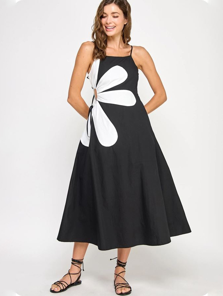 Sleeveless Side Cut-Out Long Dress