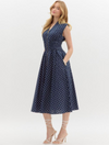 Polka Dot V-neck Sleeveless Midi Dress