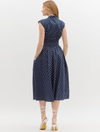 Polka Dot V-neck Sleeveless Midi Dress