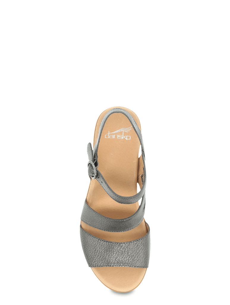 Top view of Dansko Tansy Heel in Gunmetal Metallic