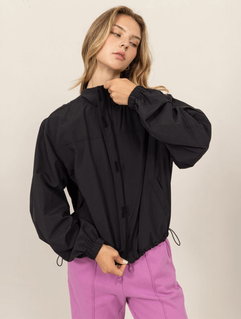 Cropped Hooded Windbreaker