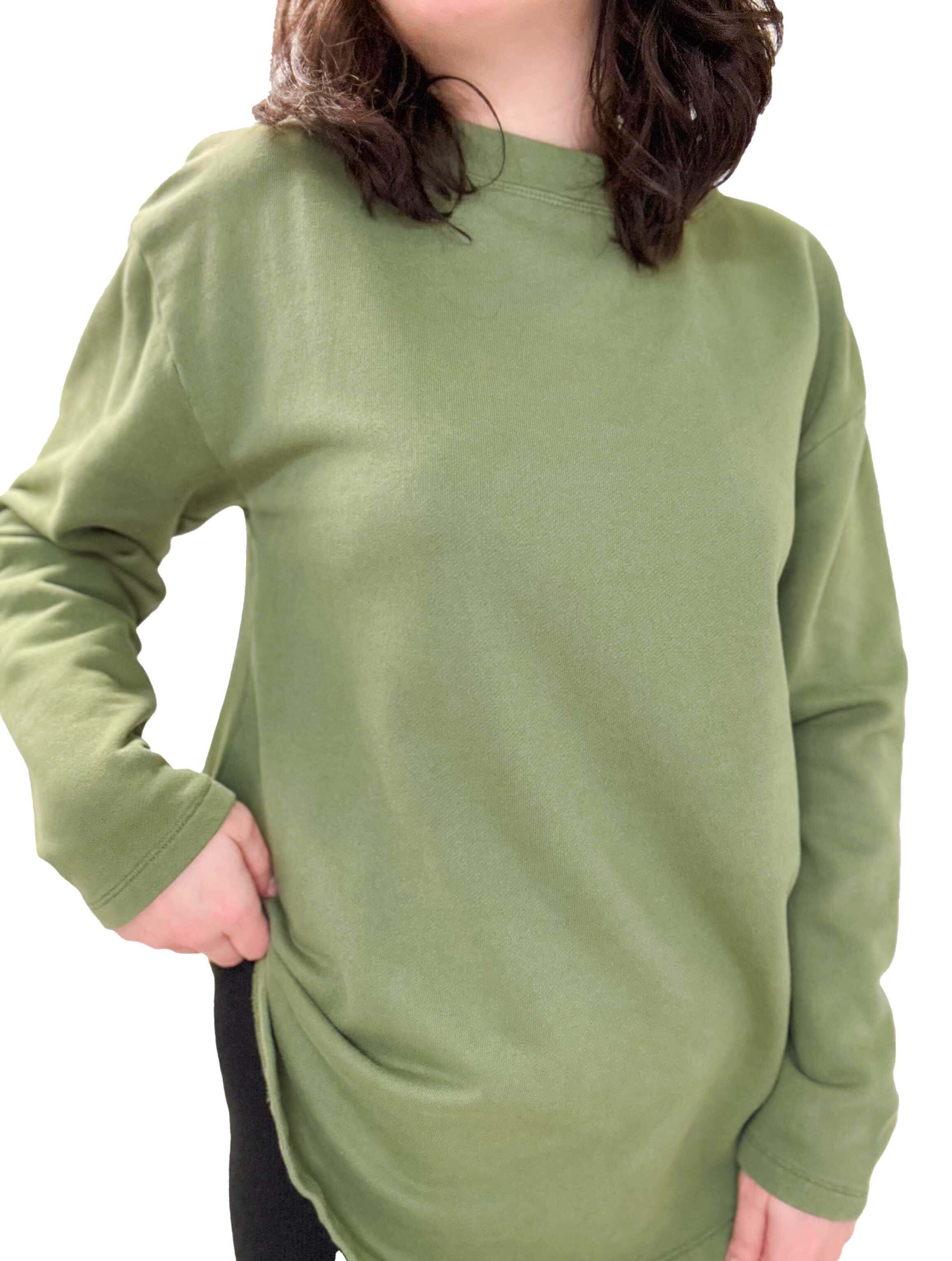 Long Sleeve Shirttail Tee in Mountain Moss