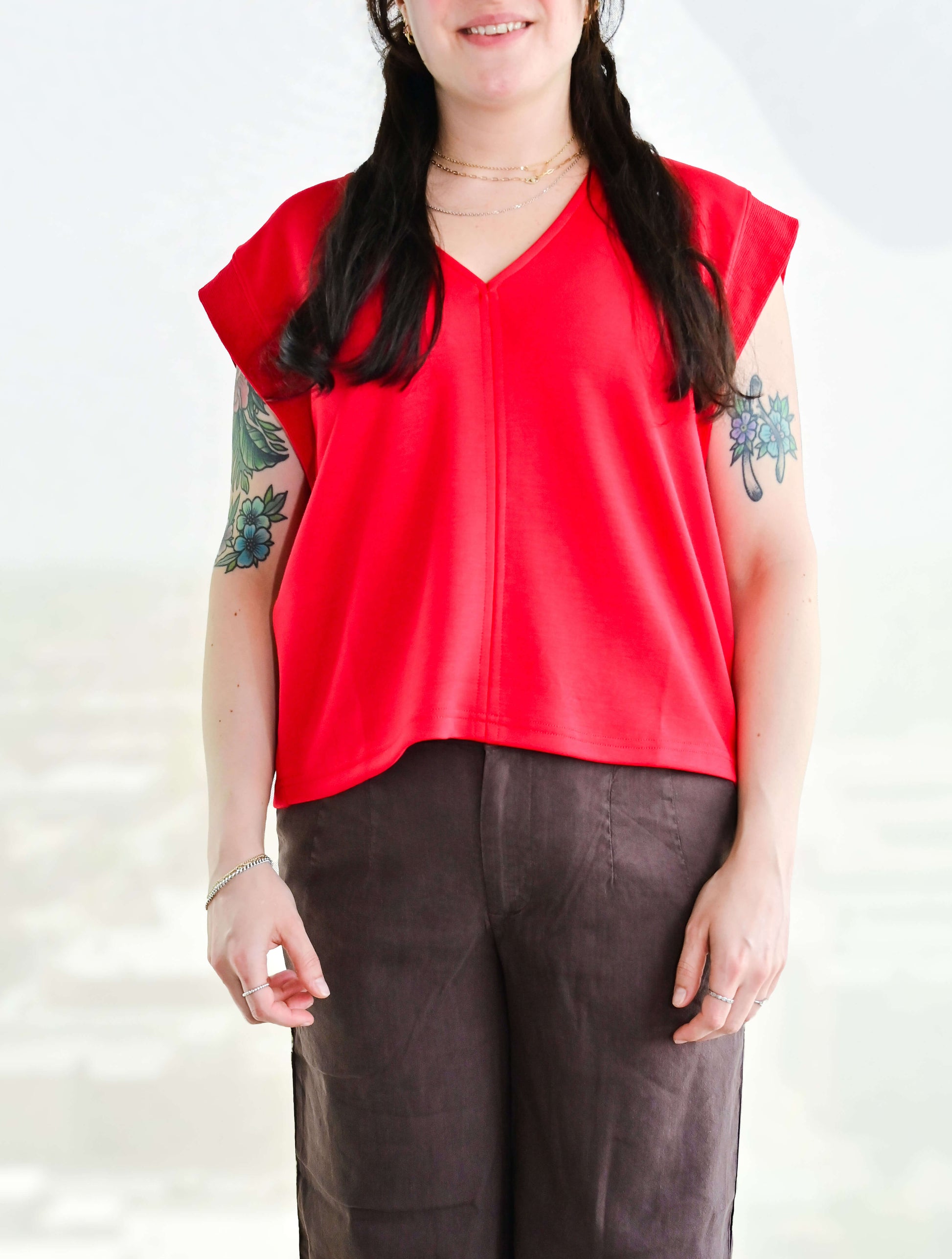 V-Neck Short Sleeve Top