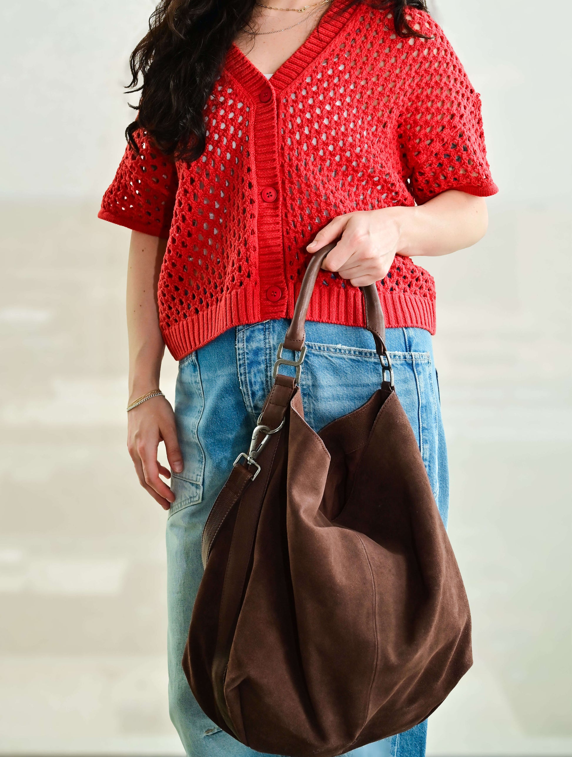 Free People Suzie Suede Slouch Tote