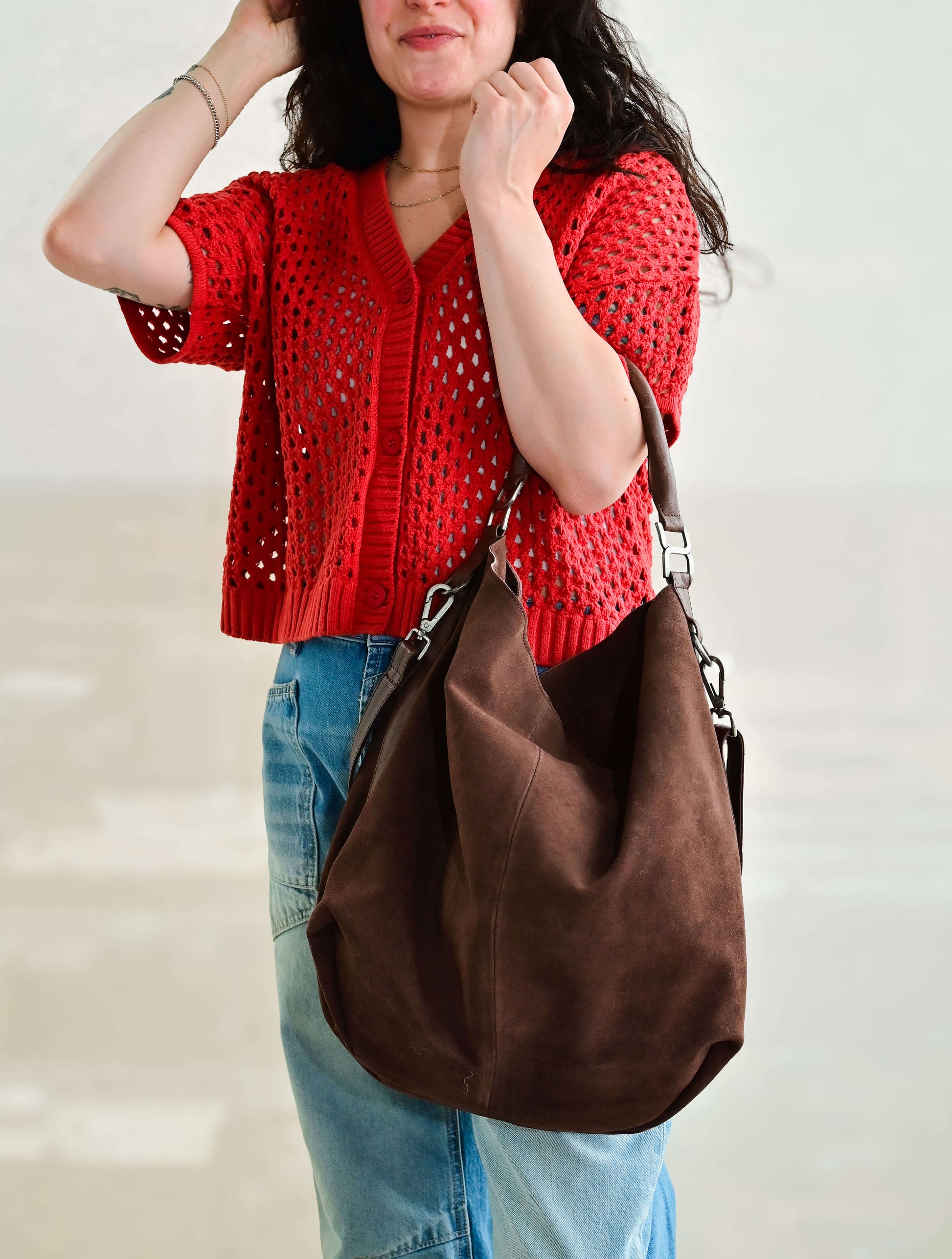 Free People Suzie Suede Slouch Tote