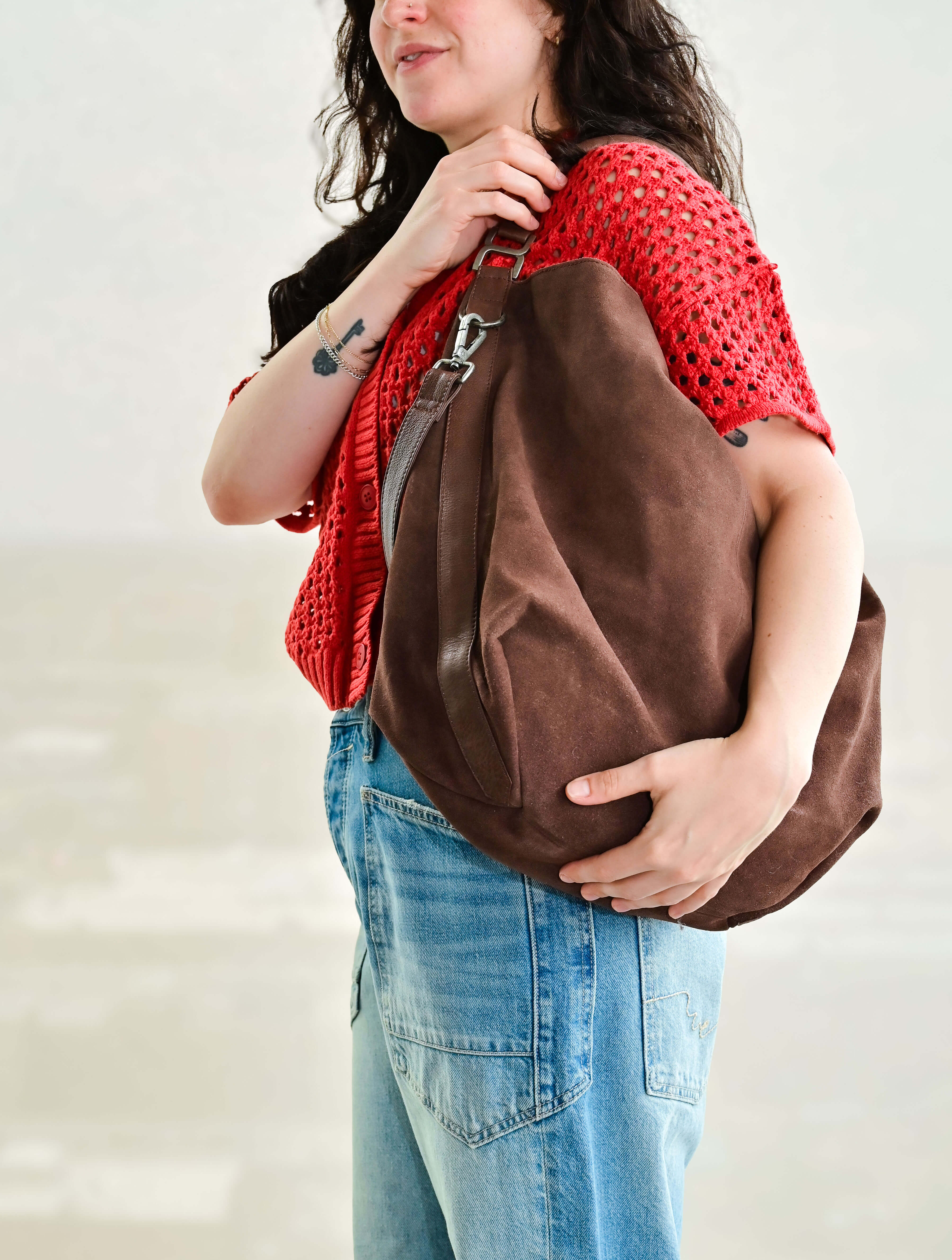 Free People Suzie Suede Slouch Tote