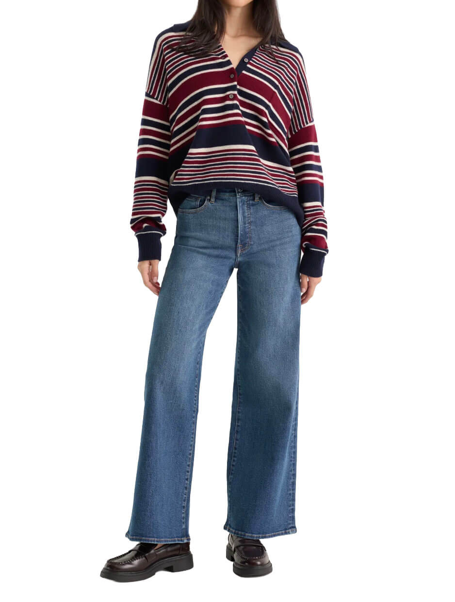 Good American Good Waist Palazzo Ankle Jeans