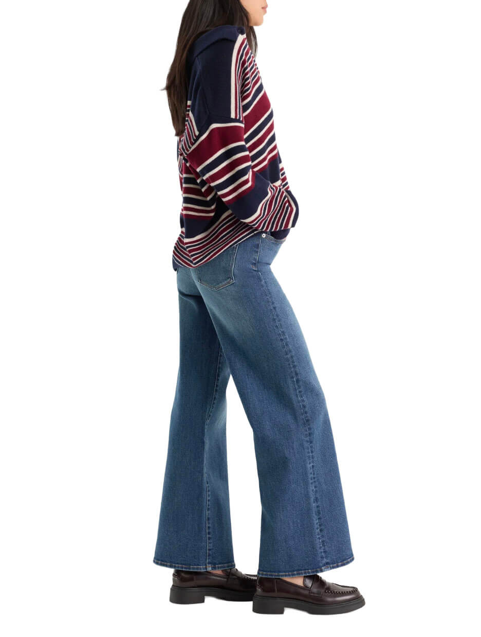 Good American Good Waist Palazzo Ankle Jeans