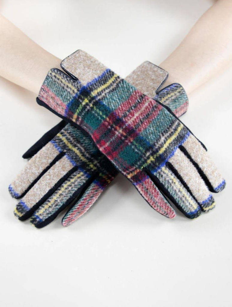 Symmetrical Plaidberry Gloves