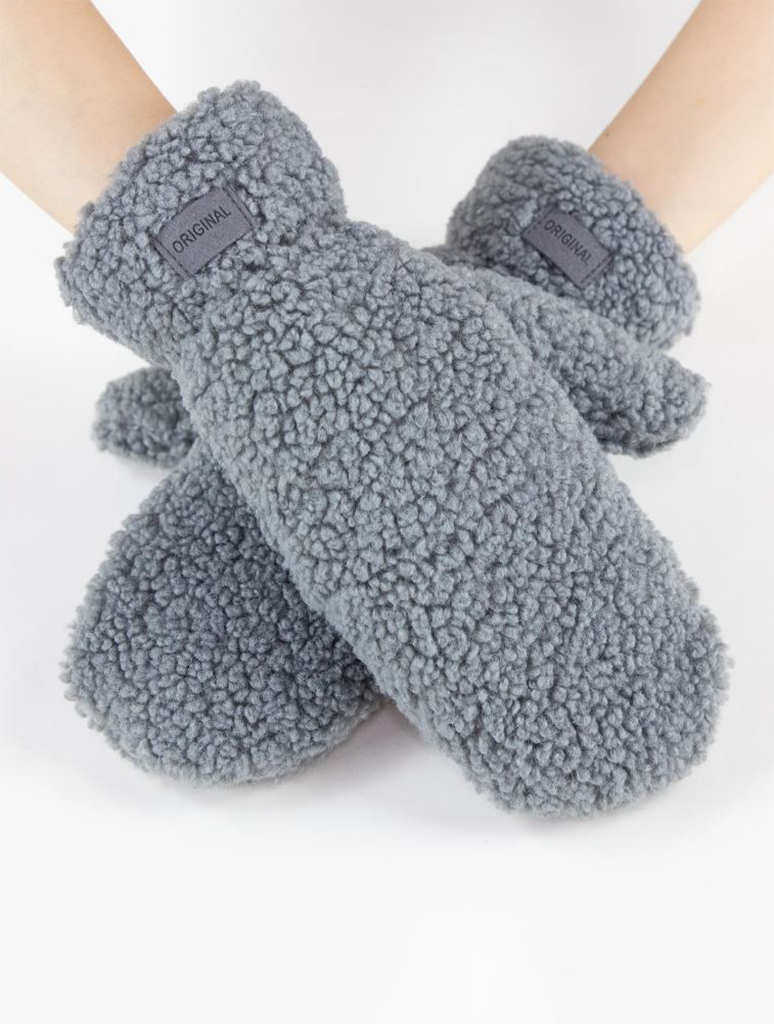 Solid Fuzzy Faux Fur Mittens (Final Sale)