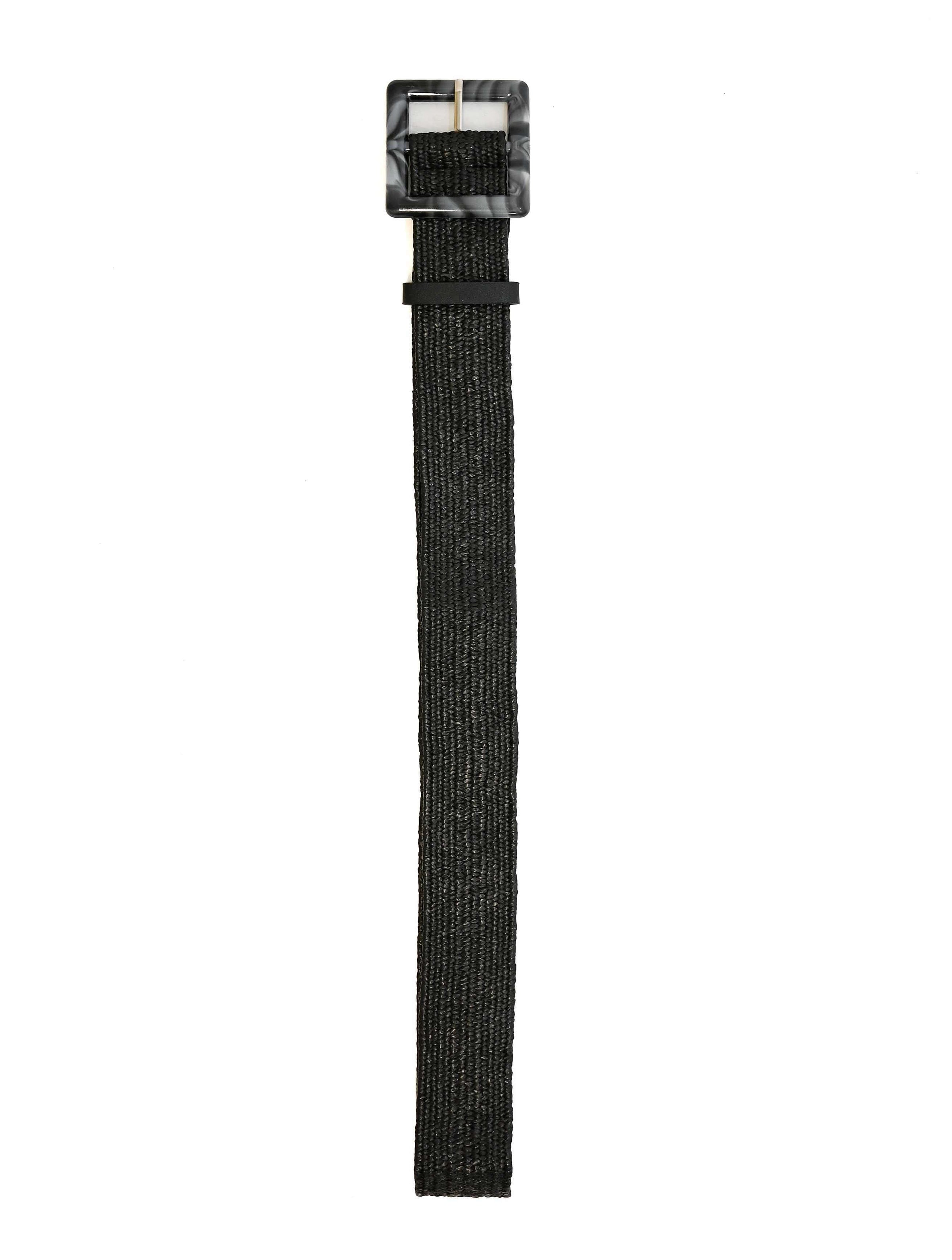 Square Stretch Belt in Black