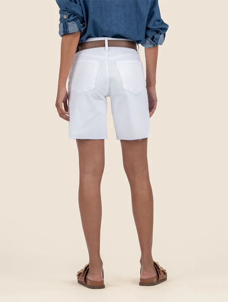 Kut From The Kloth Hailey High Rise Long Bermuda- Basic Raw Hem