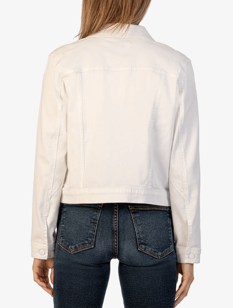 Kut From The Kloth Ada Crop Jacket with Front Pleats in Optic White 3