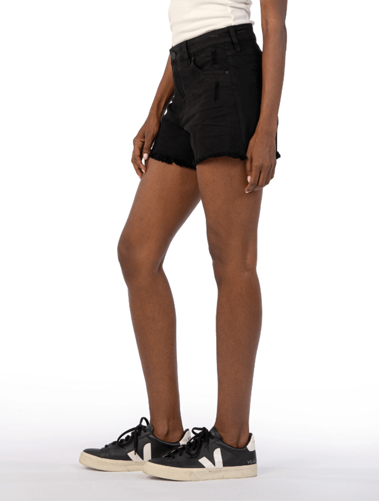 Kut From The Kloth Jane Short with Fray Hem in Black 2