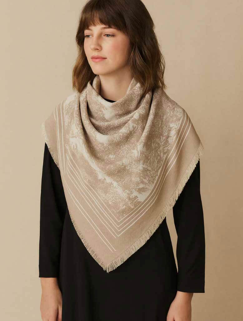 Print Scarf with Fringe (Final Sale)