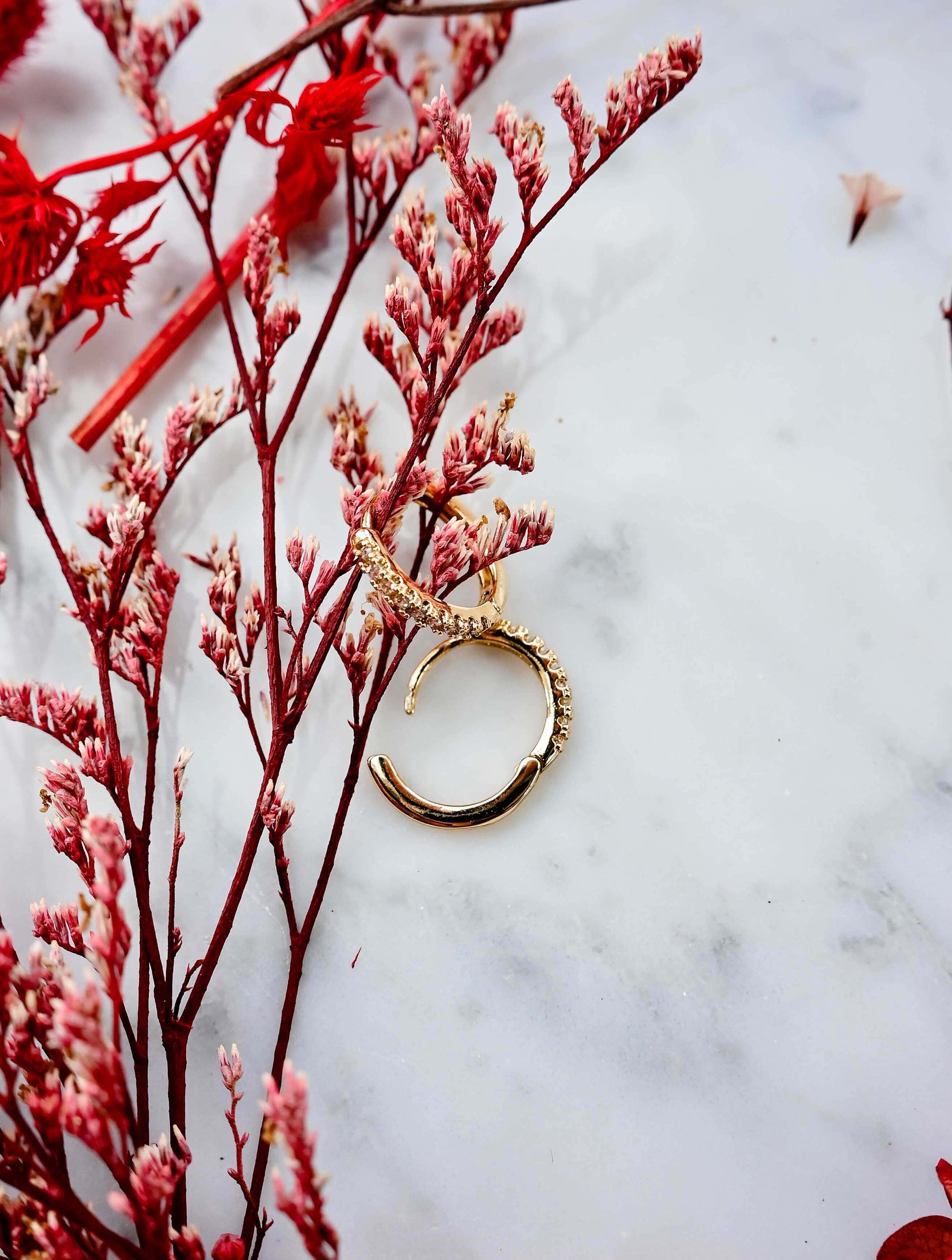 14K Gold Dipped Pave CZ Huggie Hoop Earrings