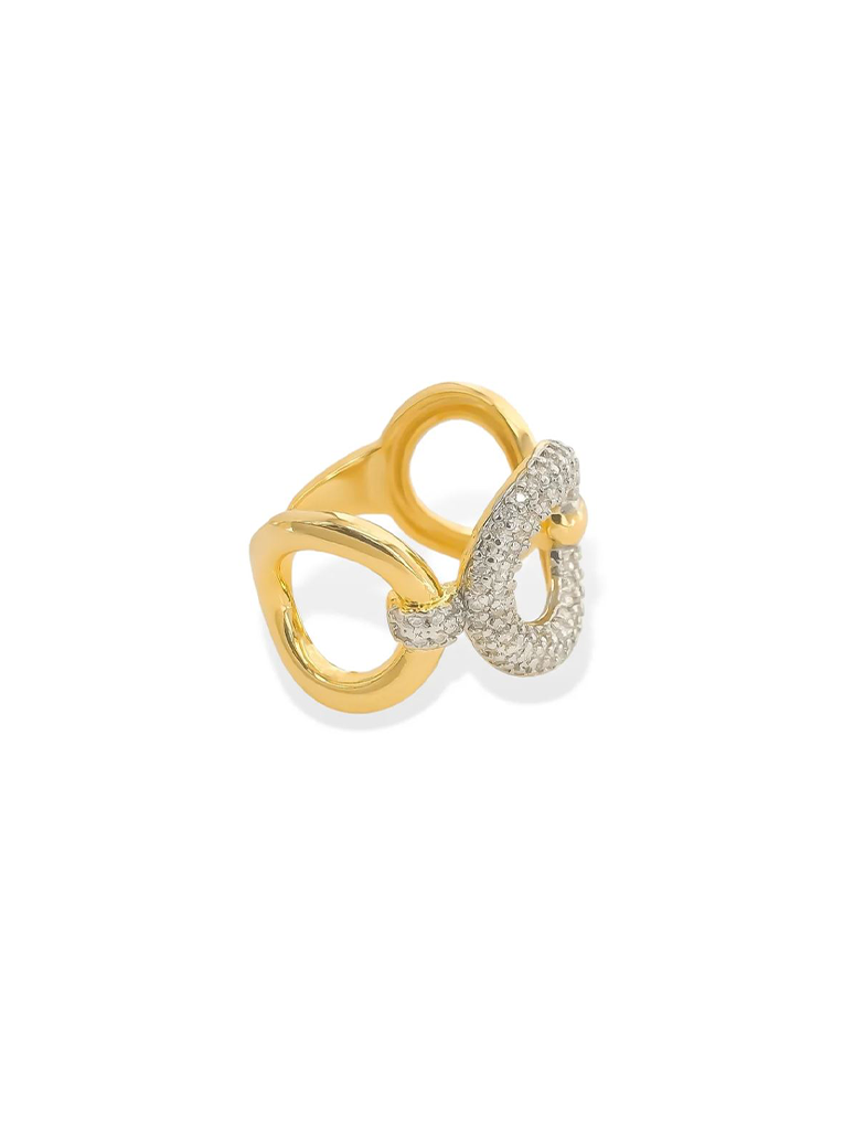 Two Tone Circle Pattern Ring