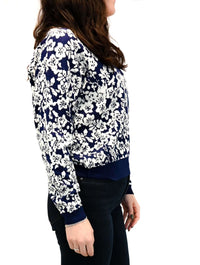 V-Neck Floral Sweater