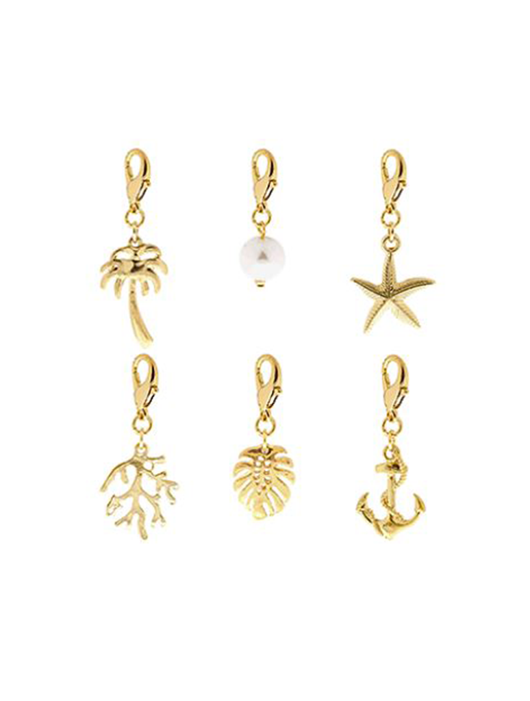 Palm Tree and Sealife Charm Set
