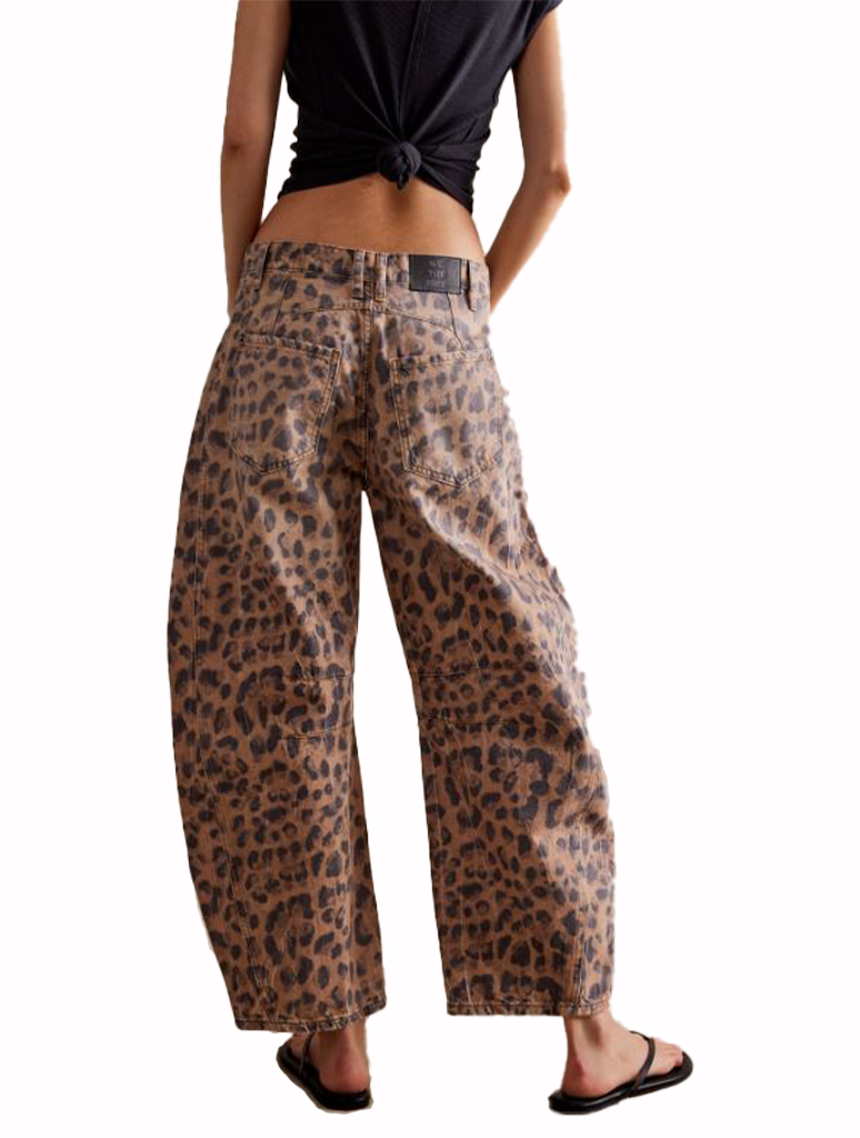 Free People Good Luck Printed Barrel Pant