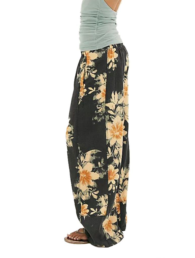 Free People Days End Printed Linen Pant