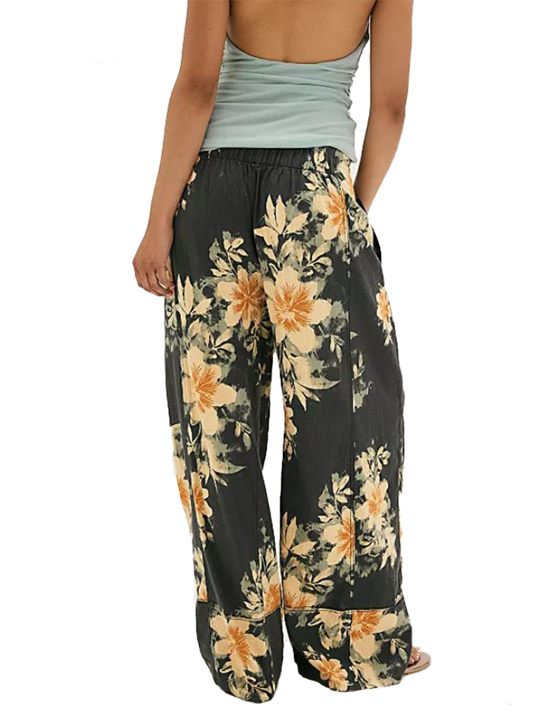 Free People Days End Printed Linen Pant