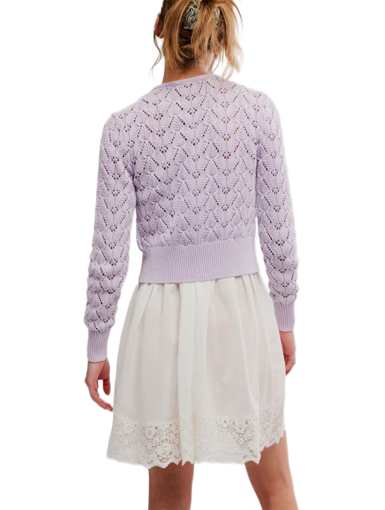 Free People Pretty In Pointelle Cardi
