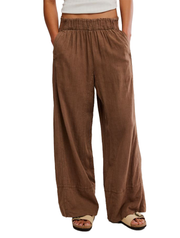 Free People Days End Linen Pull-On Pants