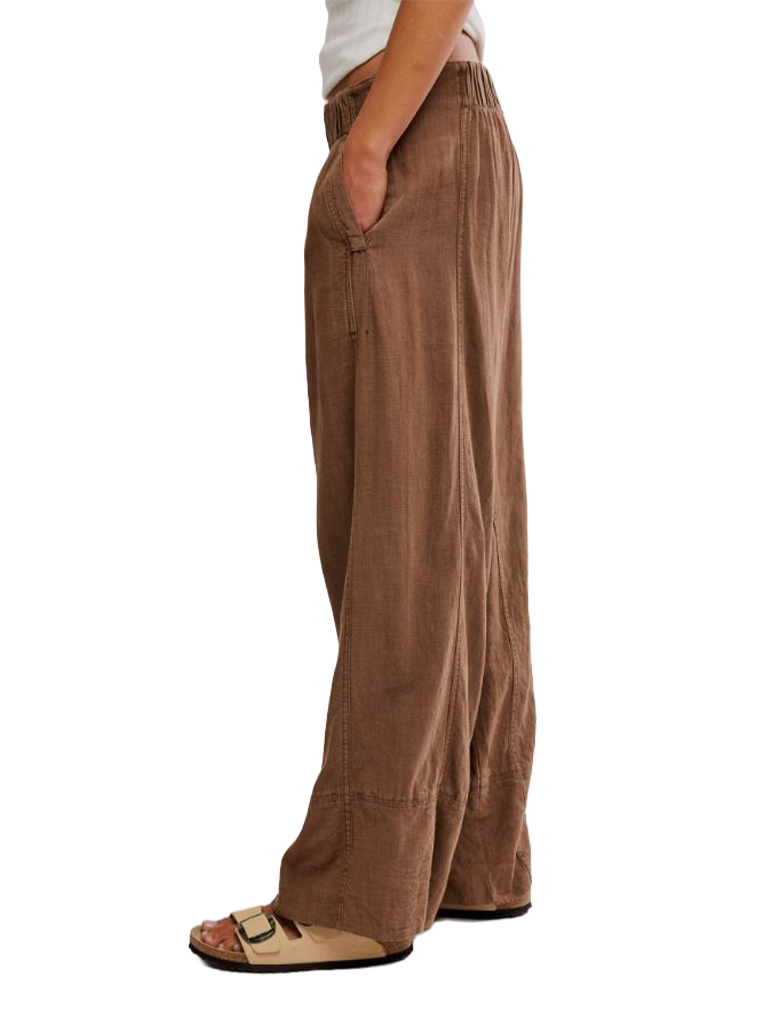 Free People Days End Linen Pull-On Pants