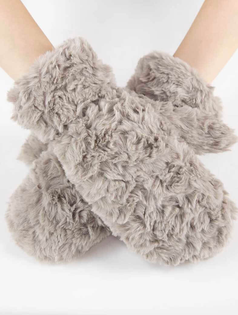 Minky Swirls Faux Fur Mittens