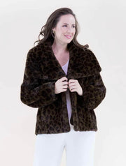 Wide Lapel Faux Fur Jacket